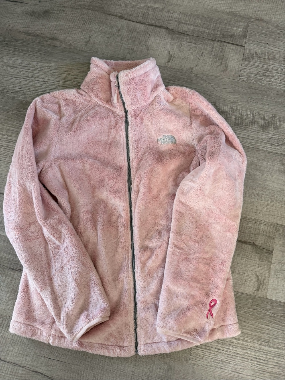 The North Face Pale Pink Teddy Fleece Full-Zip Jacket